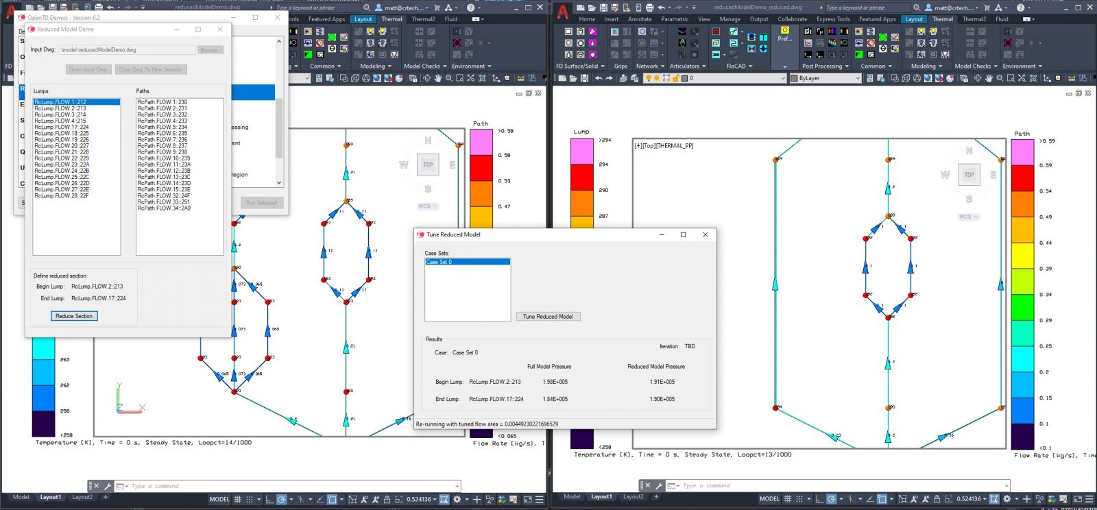 Reduce a detailed model and ensure the results match