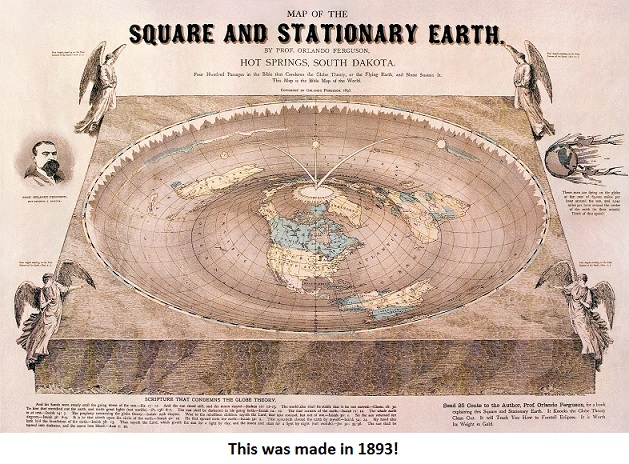 Map of Flat Earth from 1893