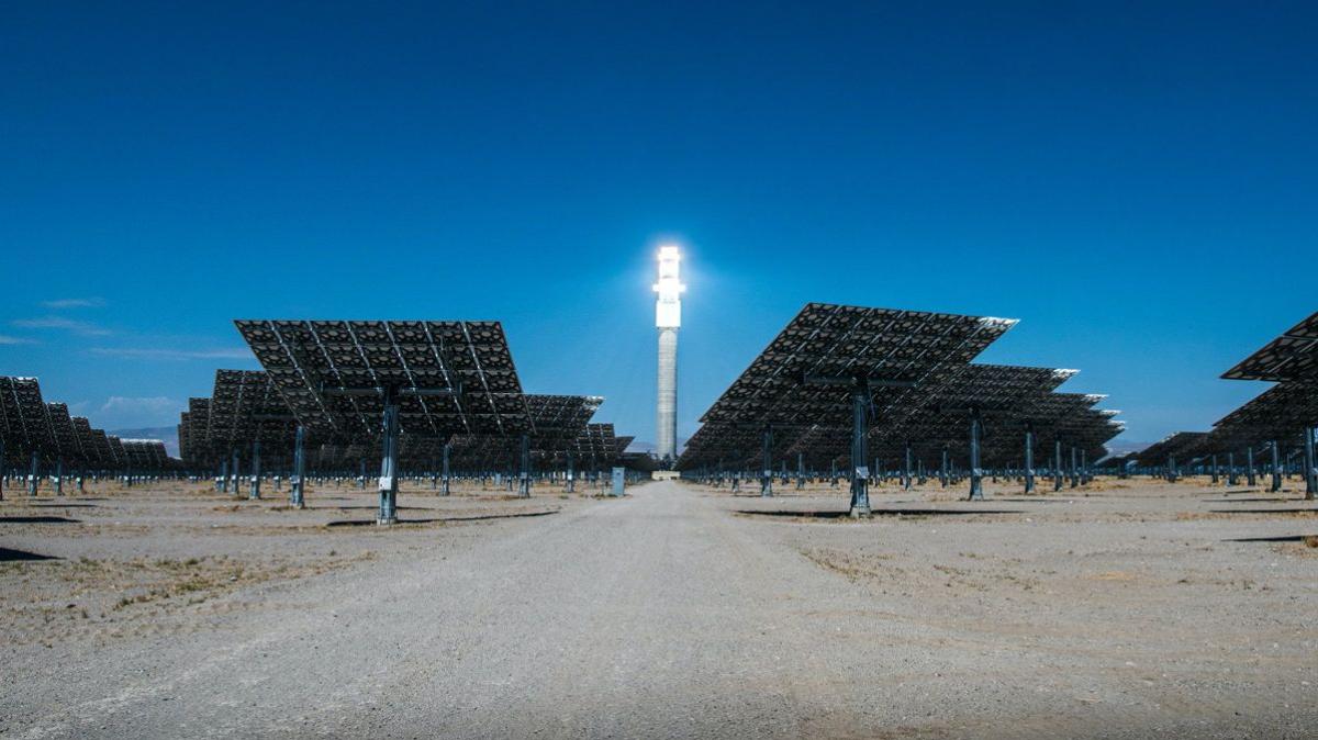 Solar panels in the sun.